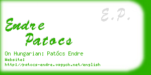 endre patocs business card
