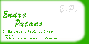 endre patocs business card